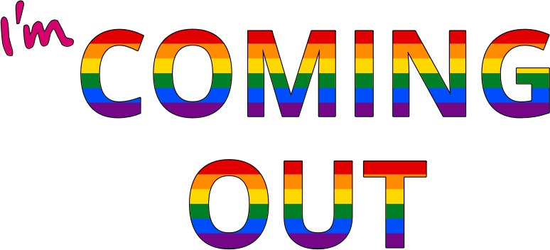I am coming out LGBT pride text
