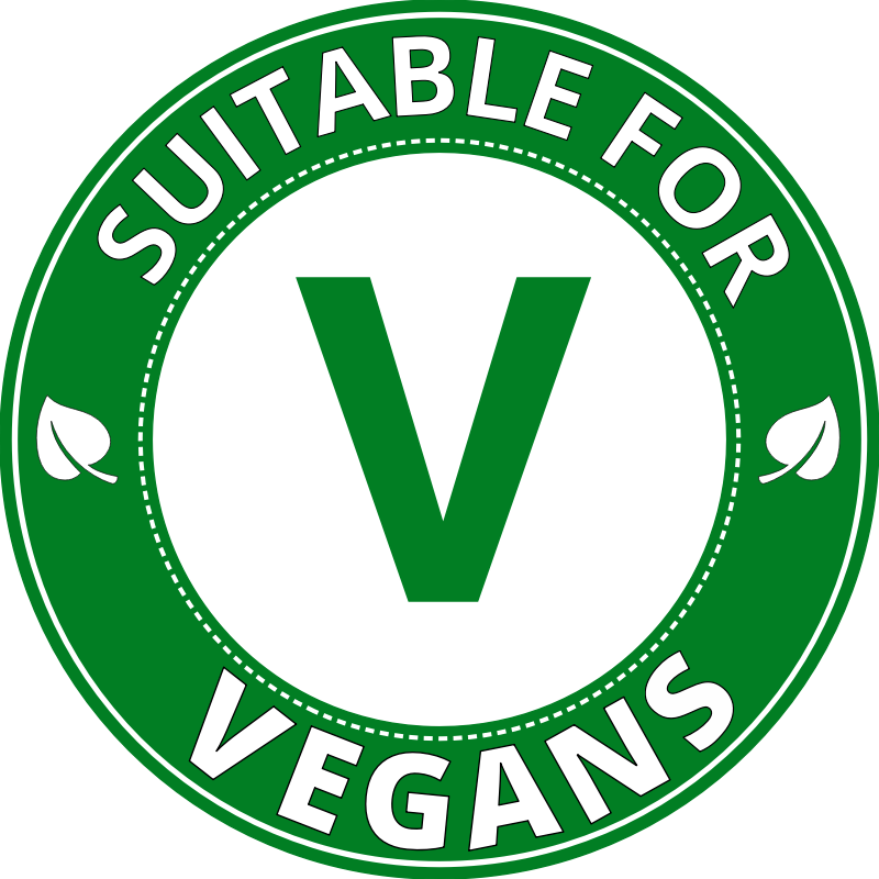 Suitable for vegans v green label