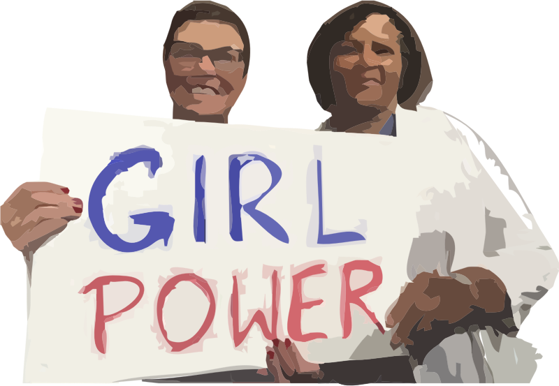 Girl power women's march protest