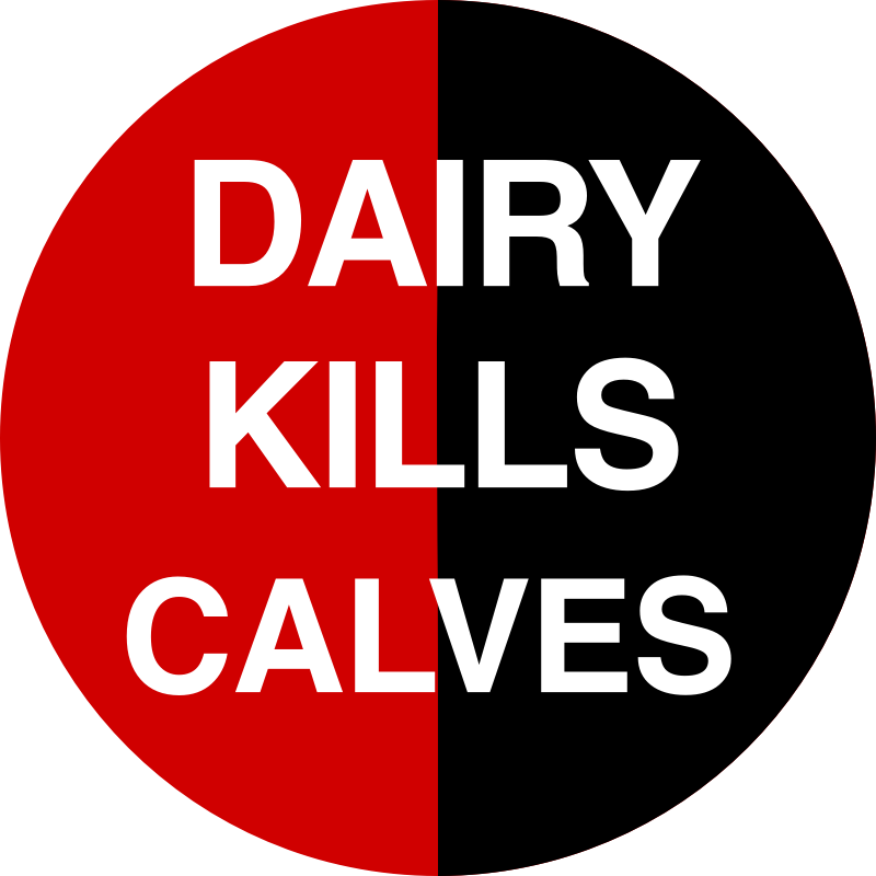 Dairy kills calves vegan badge - google it