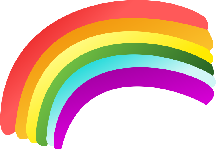 Flat handdrawn rainbow icon with gradient 