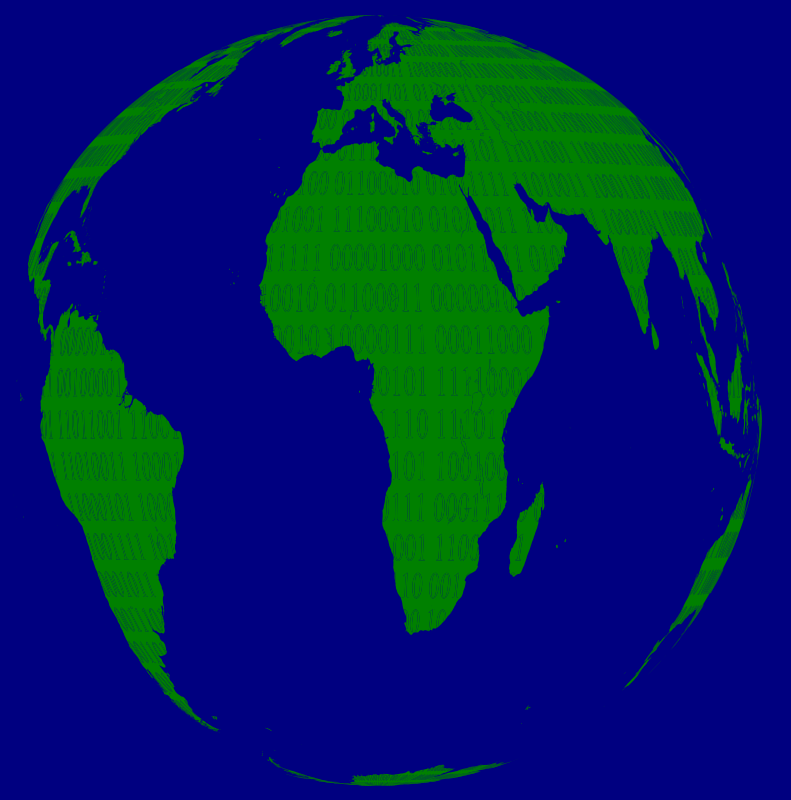 Green Blue Binary Globe