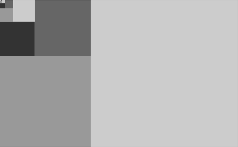 Fibonacci rectangle in shades of grey without grid