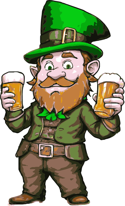 Leprechaun with Two Beers