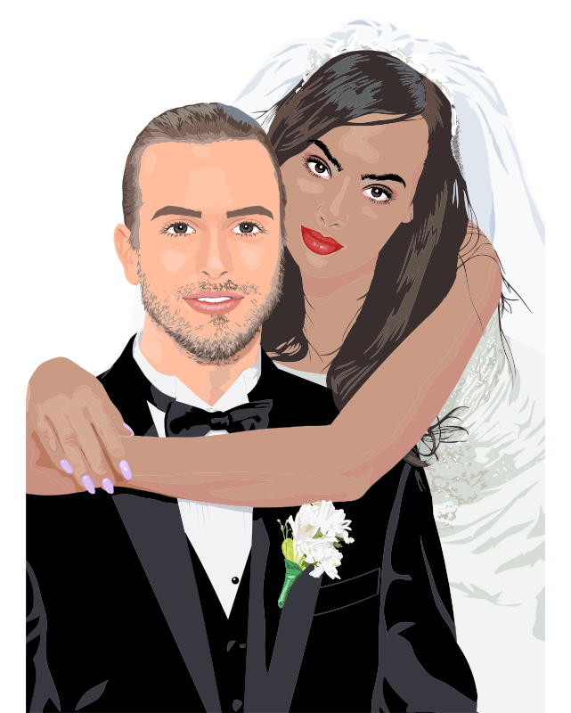 Bride And Groom Wedding Portrait - Alternative Remix