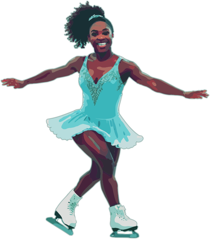 African Woman Ice Skating