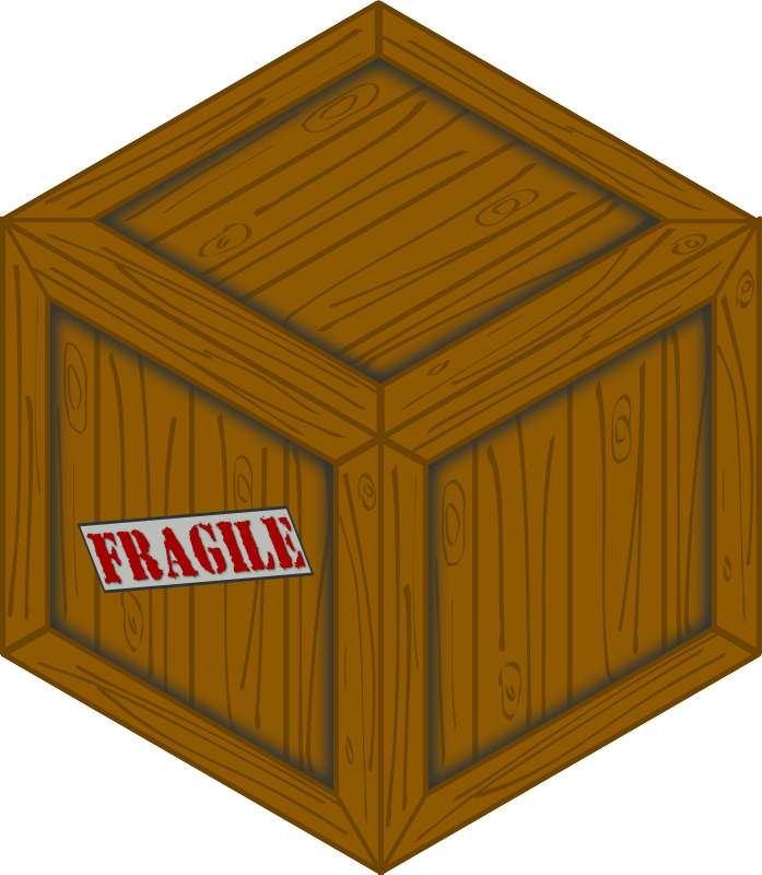 Isometric wooden crate