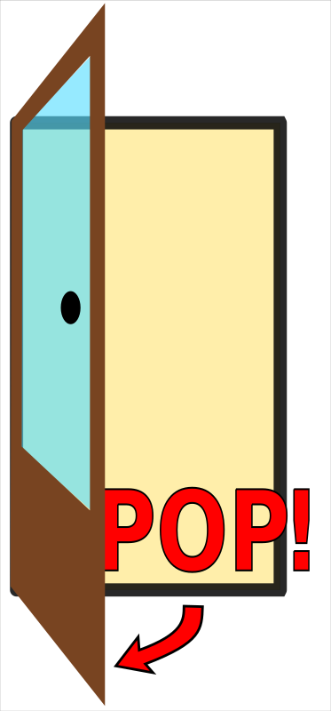 Sign "Pop the door"
