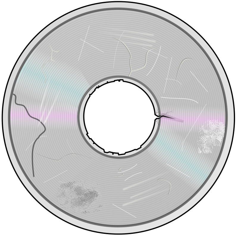 Severely Damaged Compact Disc