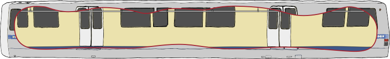 Bart Train Exterior with Cutaway