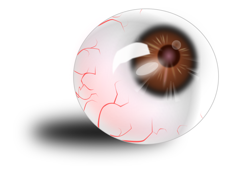 Eyeball brown-bloodshot