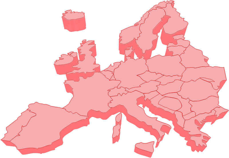European map 3D